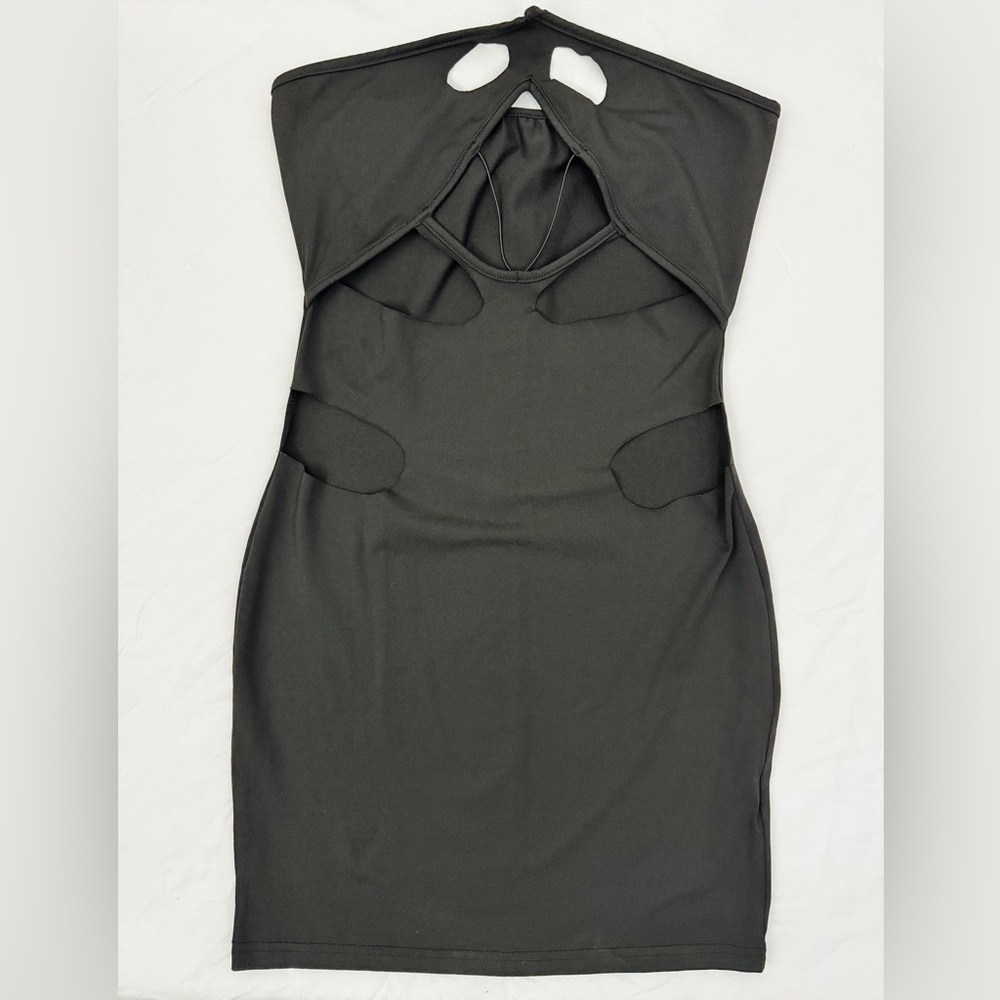 Elegant Black Cutout Midi Dress